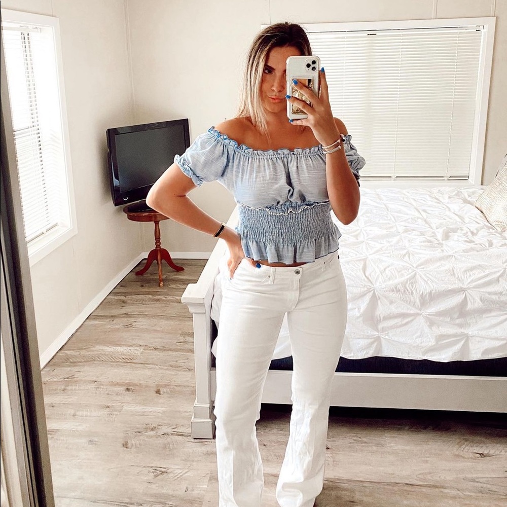 ZARA baby blue top